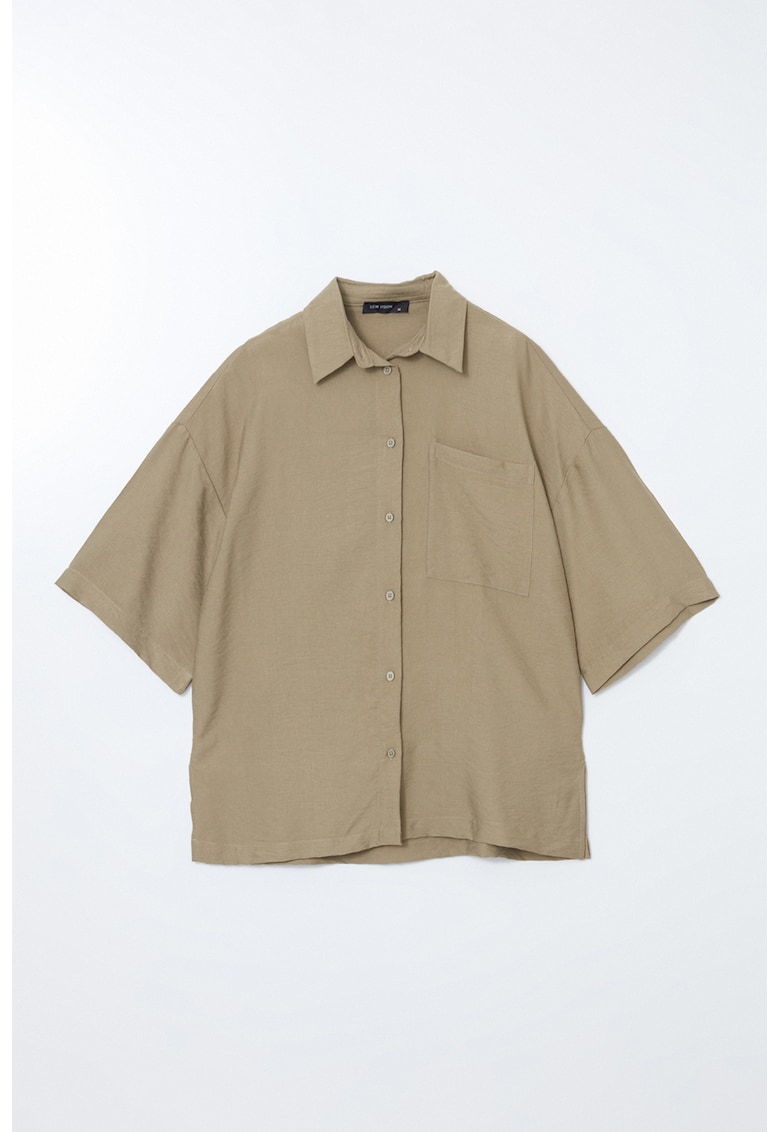 Camasa supradimensionata cu buzunar pe piept