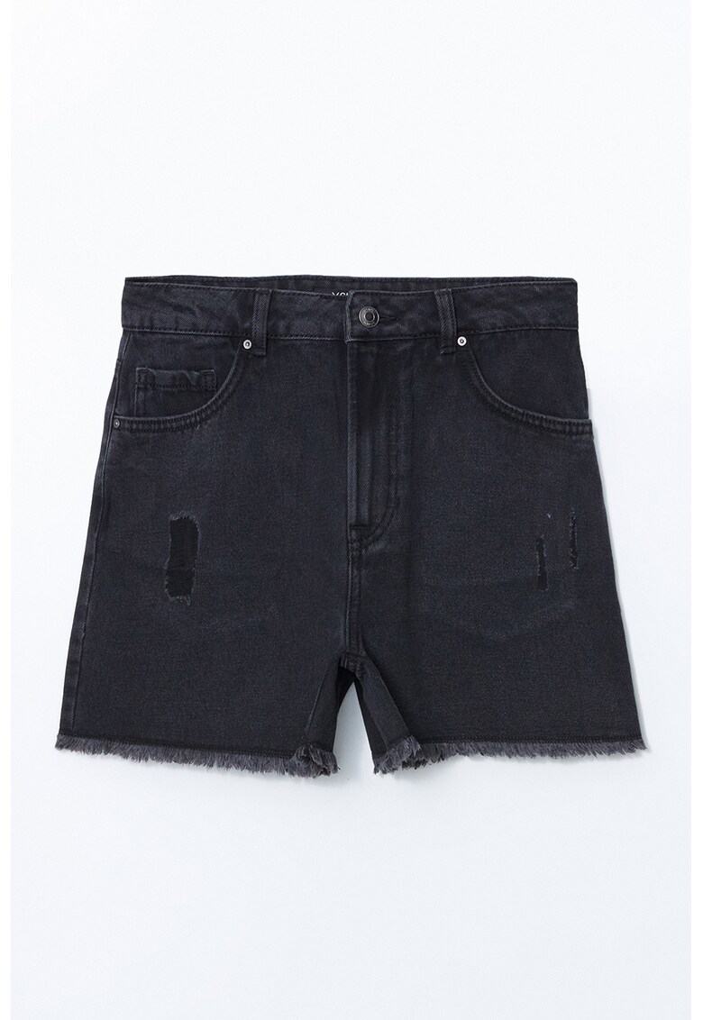 Blugi scurti cu talie medie - Negru