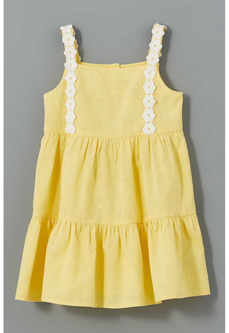 Rochie cu volane si detaliu floral