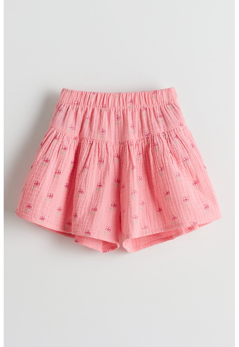 Pantaloni scurti evazati cu model floral