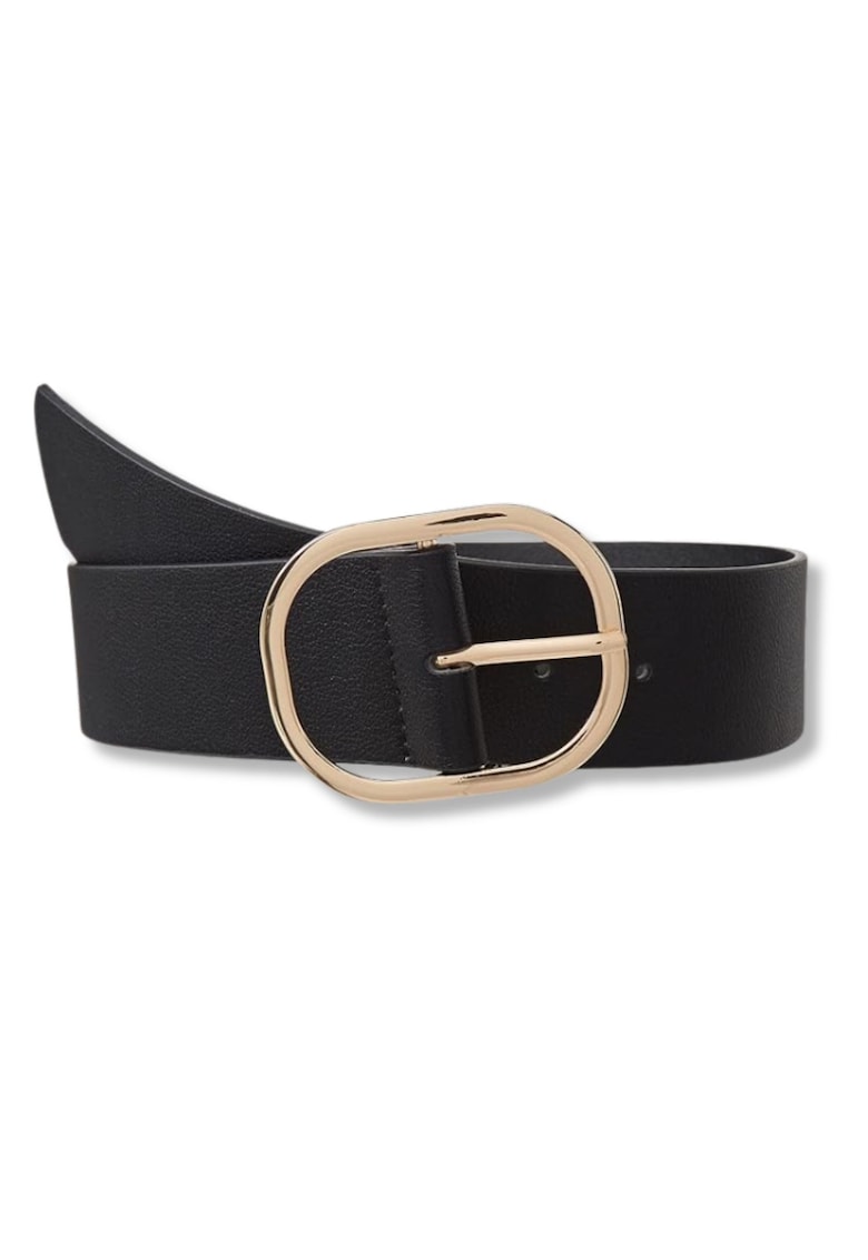 Curea dama  S/M - negru - cu catarama aurie