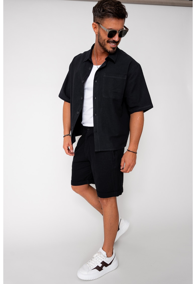 Set Sole camasa si pantalon scurt Black 16553 - Negru