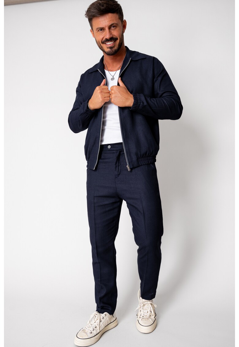 Set Toscano Jacheta cu fermoar si pantalon lung Navy 16477 - Bleumarin