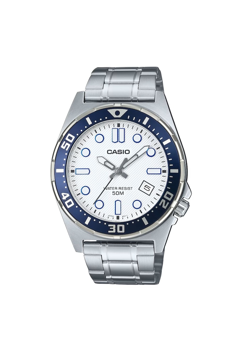 Ceas barbatesc - Diver - inox - 43.5mm - argintiu/albastru