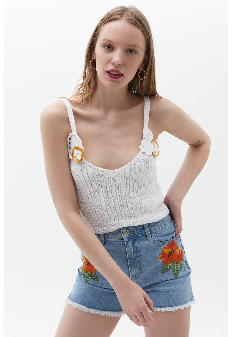 Top crosetat cu decolteu adanc Top crosetat cu decolteu adanc