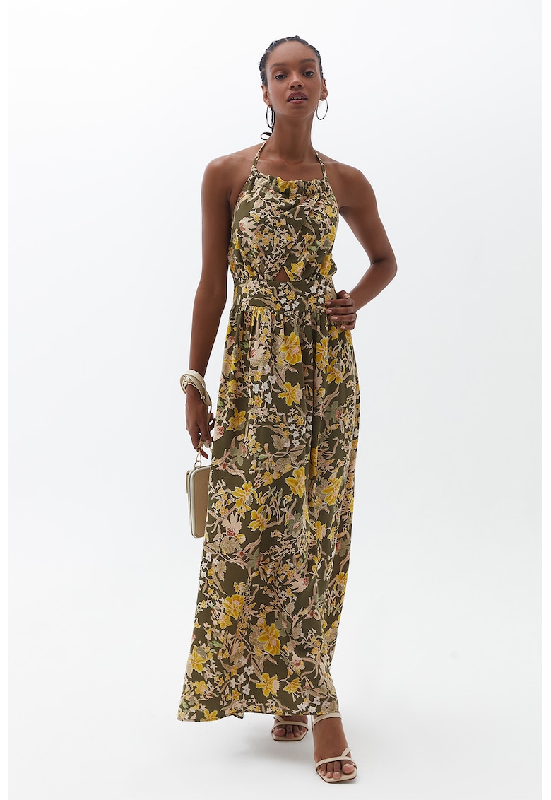 Rochie maxi din lyocell cu model floral