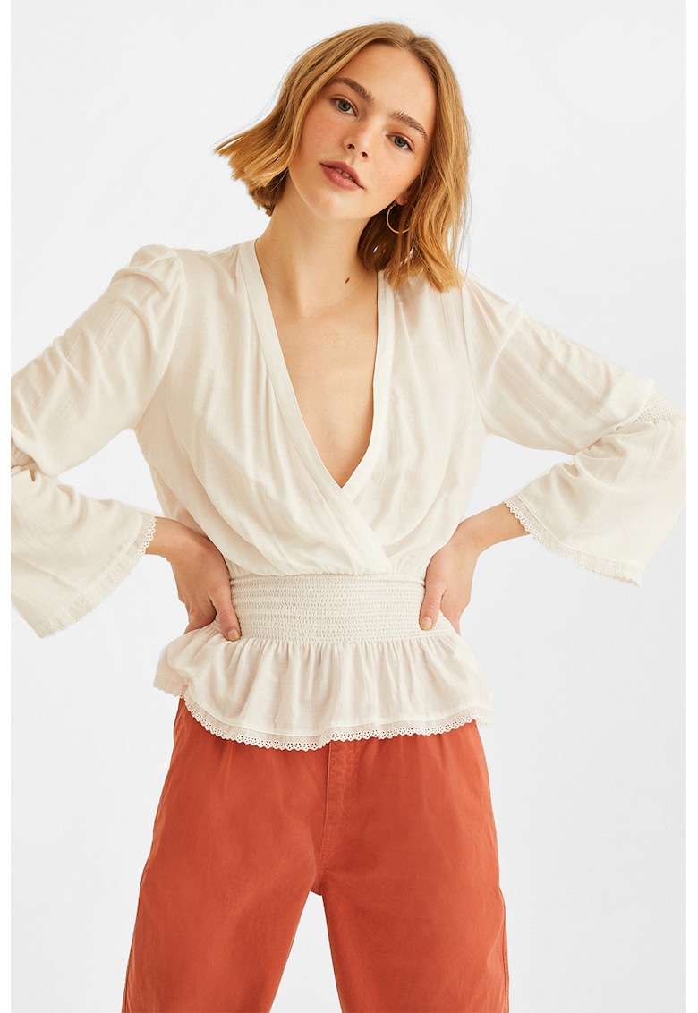 Bluza cu decolteu adanc Vipdanluz - Crem