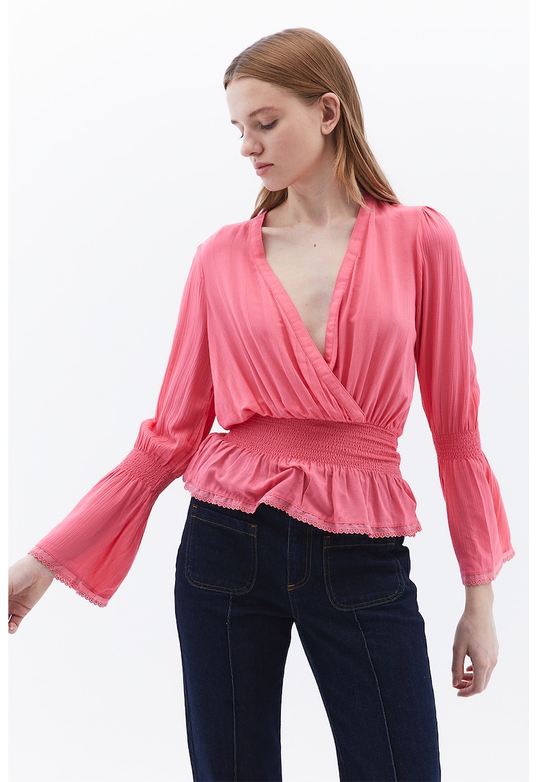 Bluza cu decolteu adanc Vipdanluz - Roz deschis