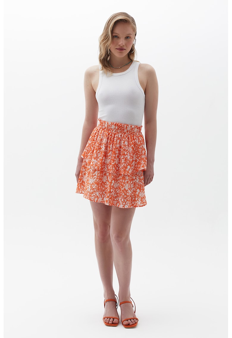 Fusta mini cu model si croiala stratificata