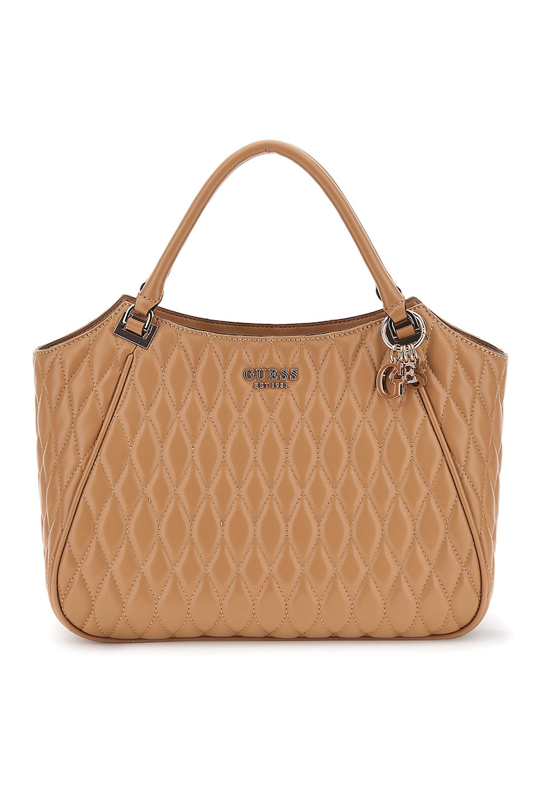 Geanta din piele ecologica cu bareta de umar si aspect matlasat