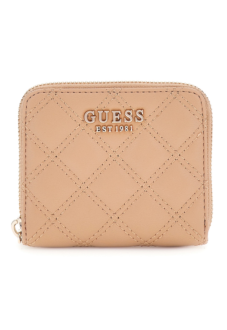 Portofel matlasat din piele ecologica cu logo metalic