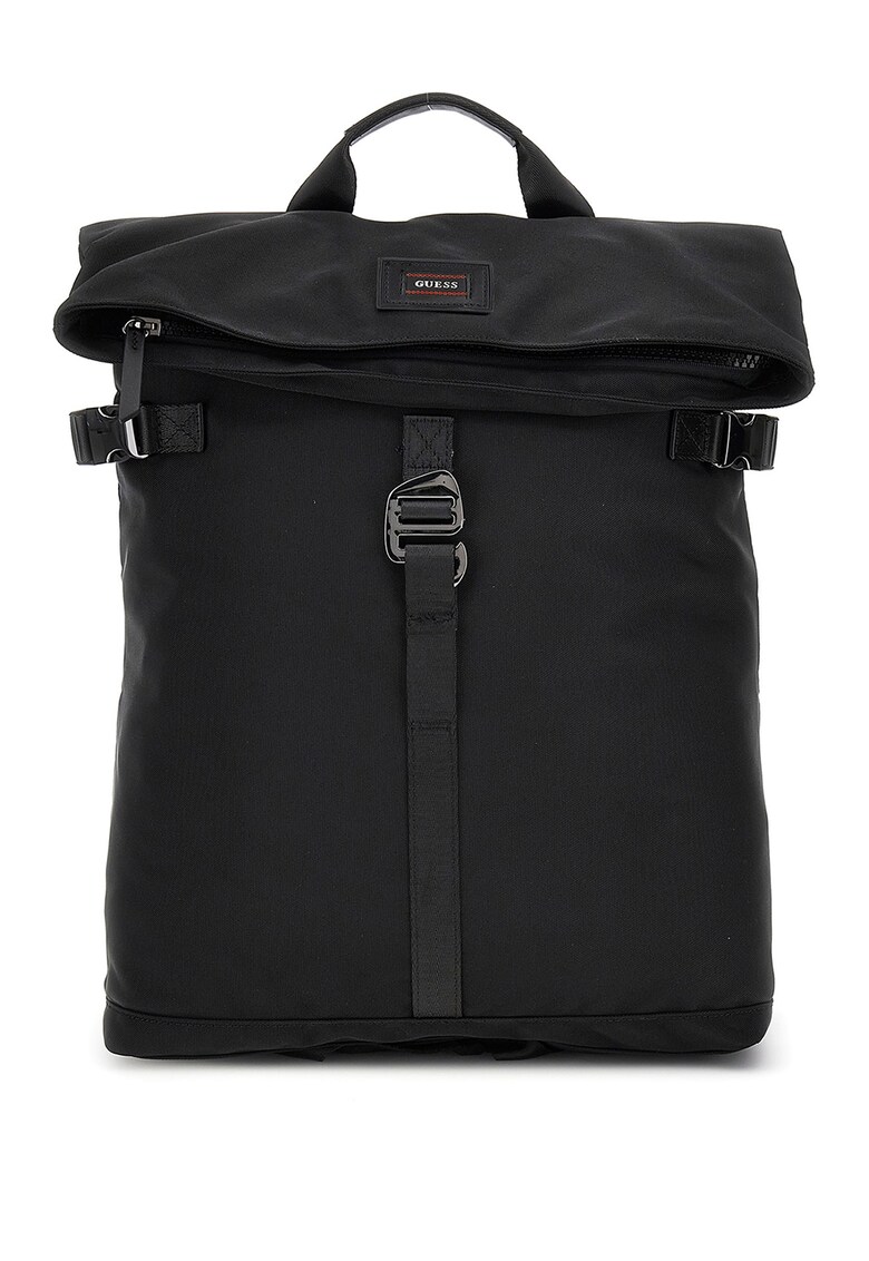 Rucsac din material textil cu detaliu logo - Negru