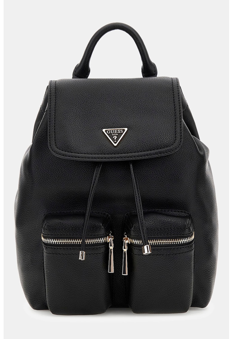 Rucsac din piele ecologica cu doua buzunare cu fermoar