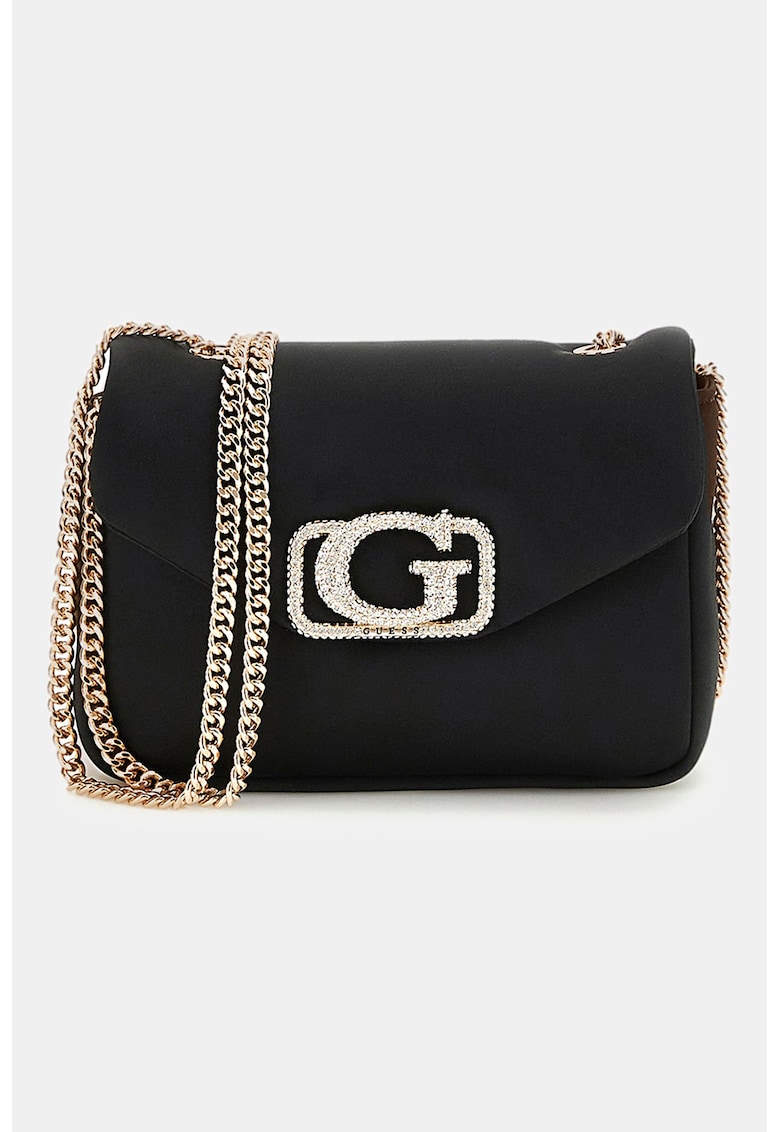 Geanta crossbody cu logo din strasuri Geanta crossbody cu logo din strasuri