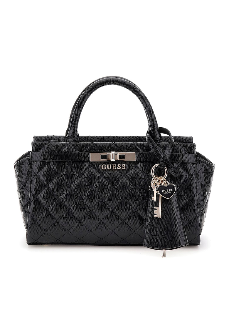 Geanta din piele ecologica cu bareta de umar si aspect matlasat