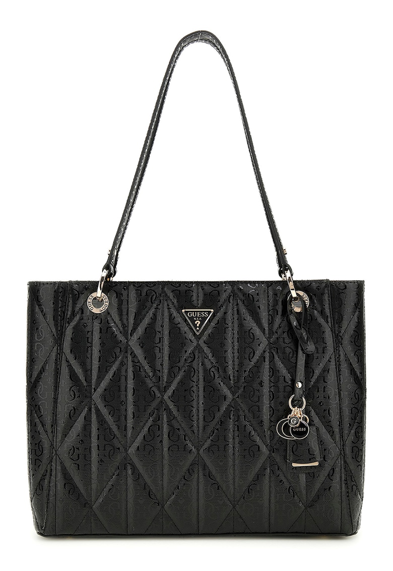 Geanta shopper de piele ecologica cu model monograma