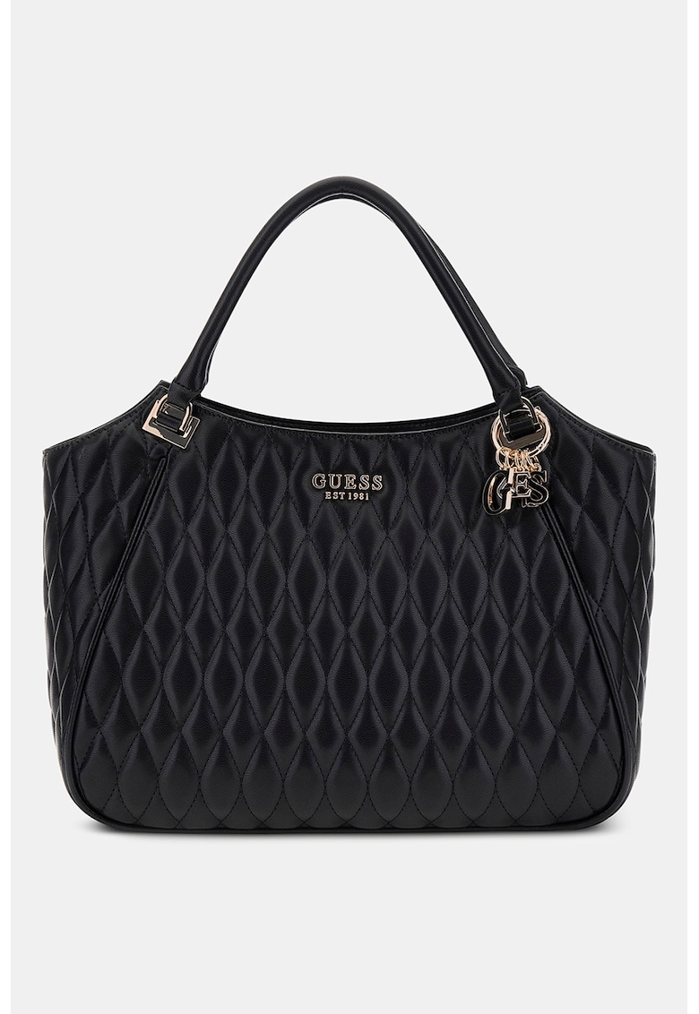 Geanta din piele ecologica cu bareta de umar si aspect matlasat