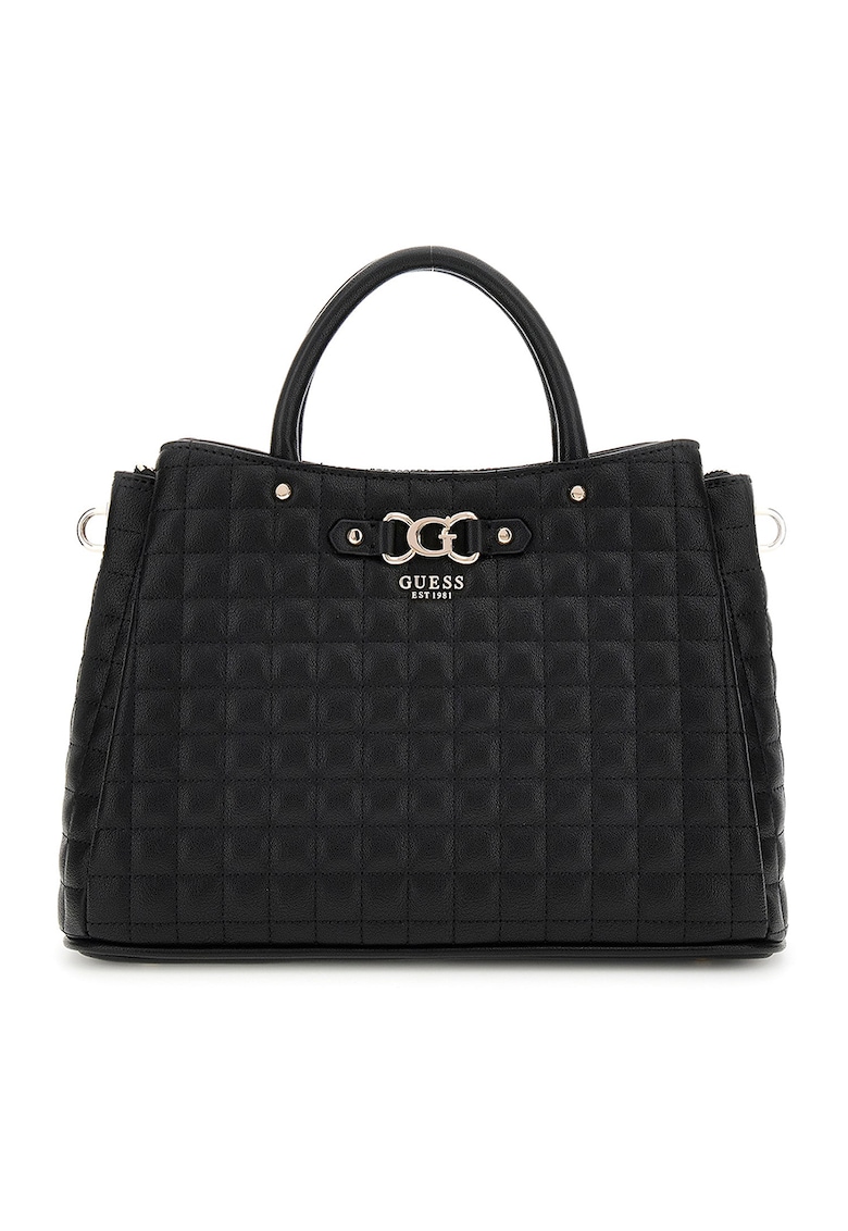 Geanta din piele ecologica cu maner si aspect matlasat