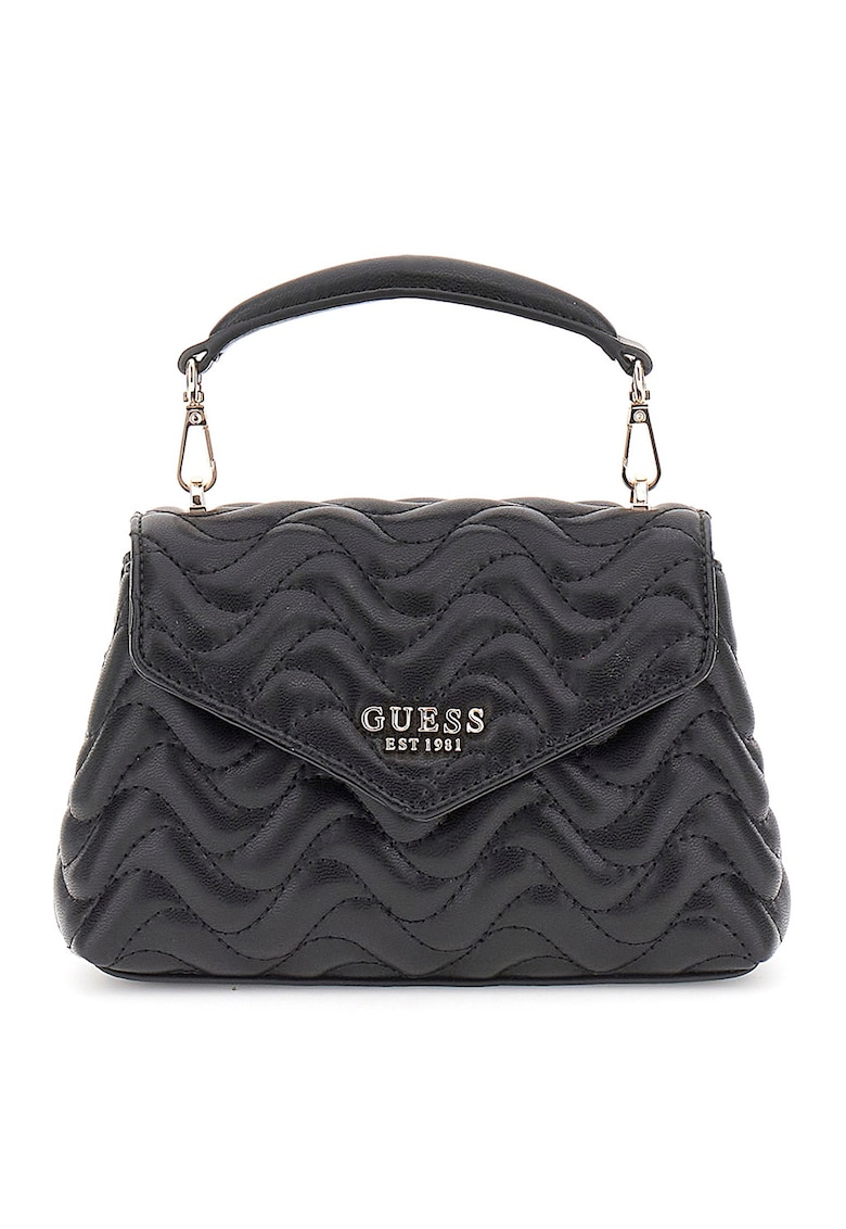 Geanta din piele ecologica cu bareta de umar si aspect matlasat