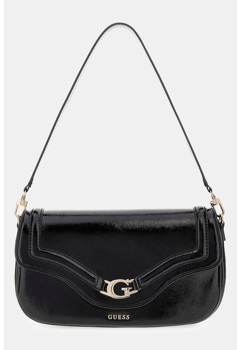 Geanta din piele ecologica lacuita cu bareta de umar