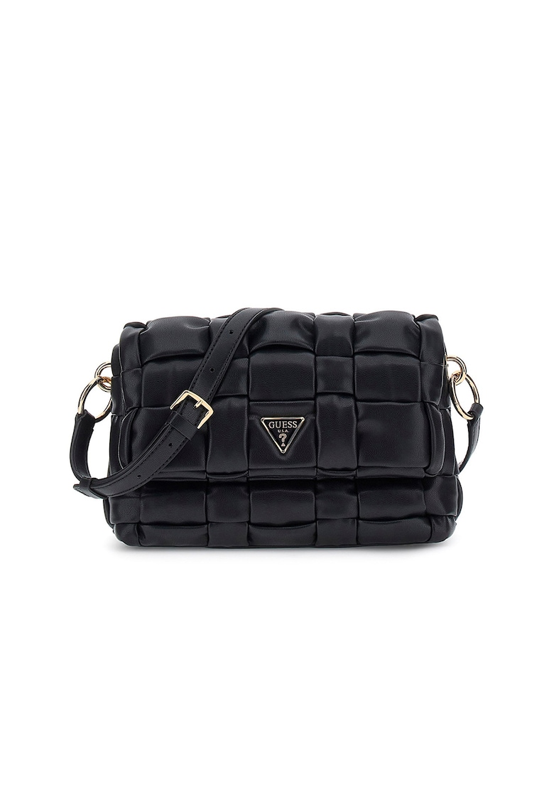 Geanta crossbody cu aspect impletit - Negru