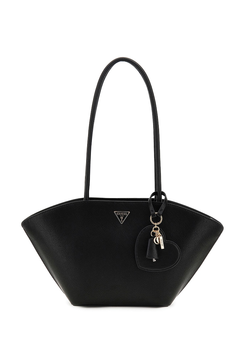 Geanta trapez din piele ecologica cu pandantive