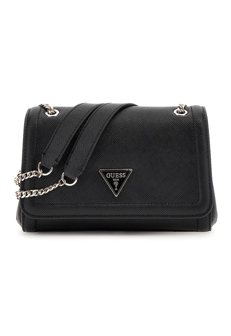 Guess Geanta crossbody din piele ecologica cu bareta din lant Noelle - Negru