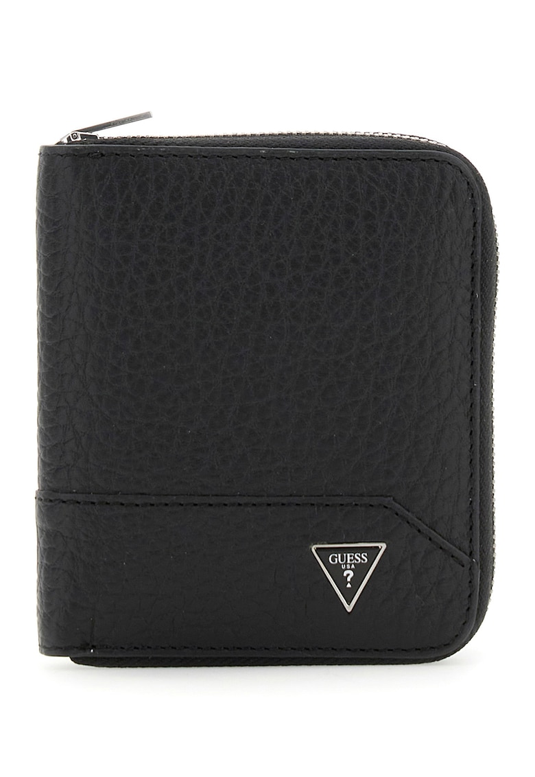 Portofel din piele cu logo metalic