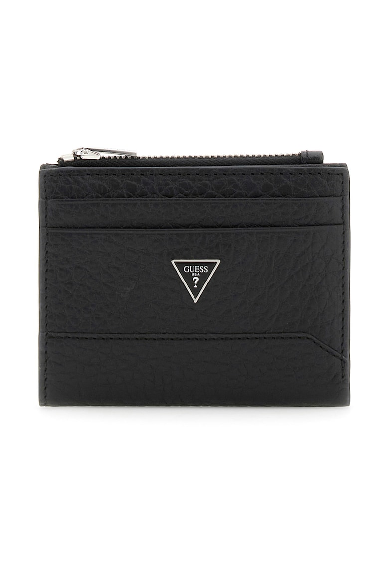 Portofel din piele cu logo metalic