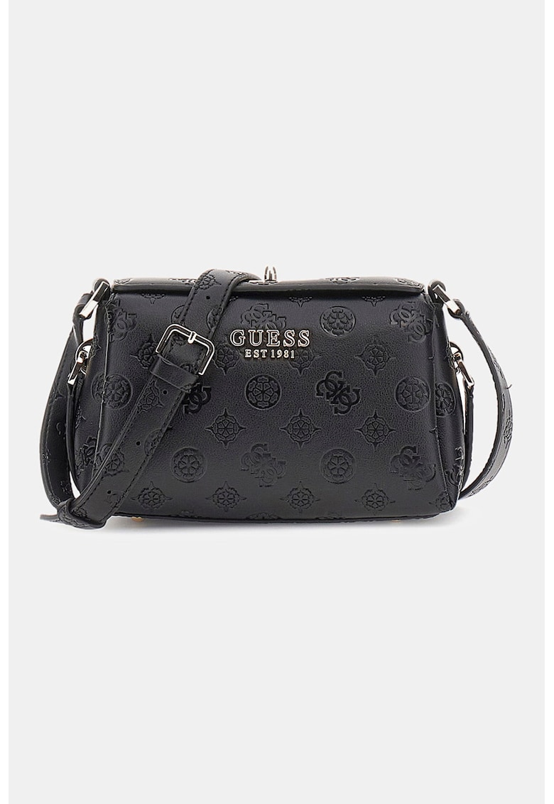 Geanta crossbody din piele ecologica cu logo stantat Geanta crossbody din piele ecologica cu logo stantat