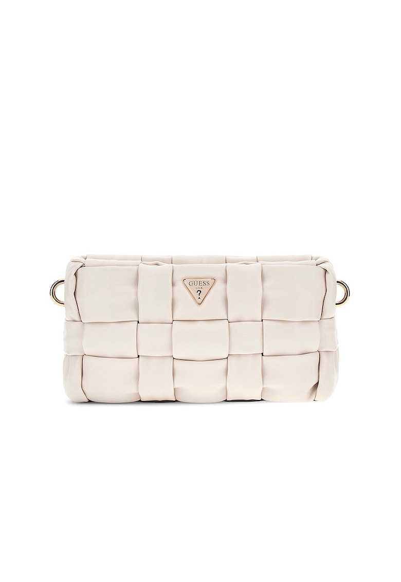 Geanta crossbody cu aspect impletit - Crem