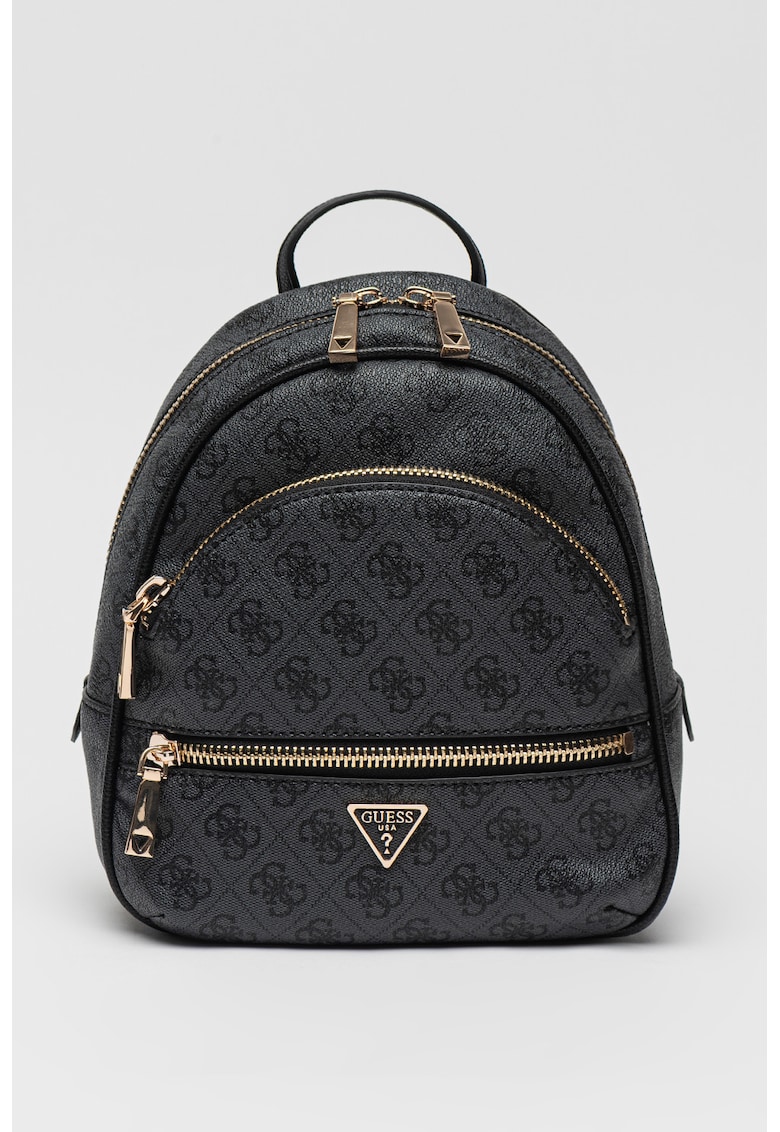 Rucsac mic cu model monograma Manhattan II - Negru/Gri antracit