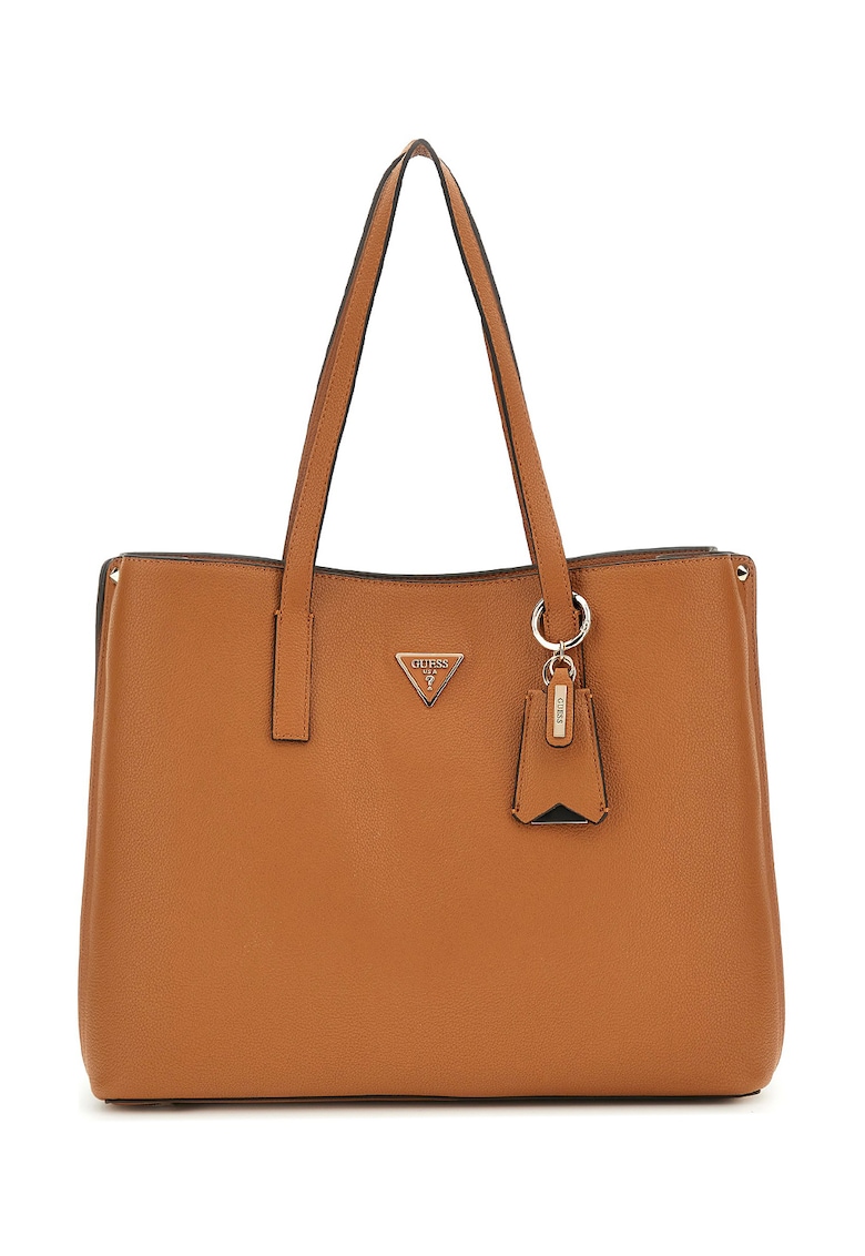Geanta shopper de piele ecologica cu aplicatie logo Geanta shopper de piele ecologica cu aplicatie logo