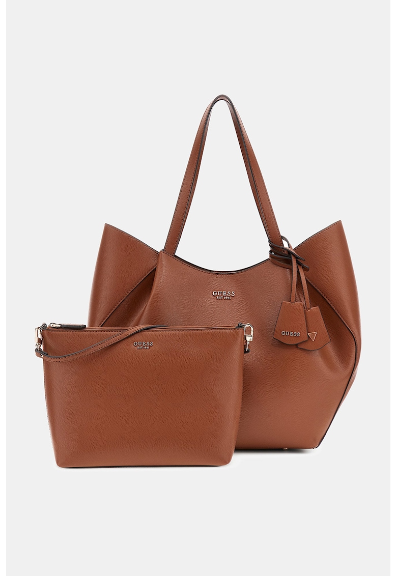 Geanta shopper de piele ecologica cu etui detasabil