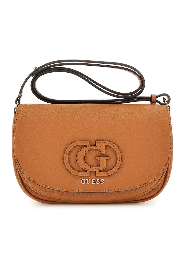 Geanta crossbody din piele ecologica cu logo metalic Geanta crossbody din piele ecologica cu logo metalic