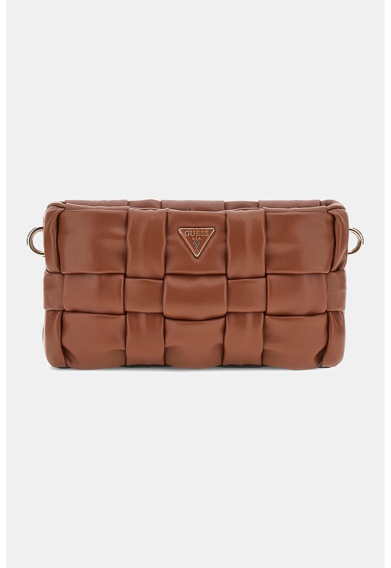 Geanta crossbody cu aspect impletit - Portocaliu stins