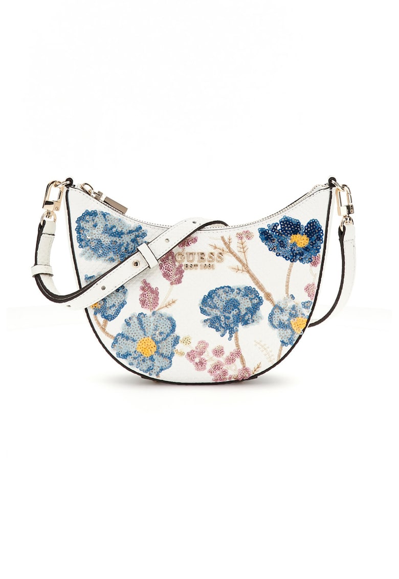 Geanta crossbody cu model si aplicatii cu paiete Geanta crossbody cu model si aplicatii cu paiete