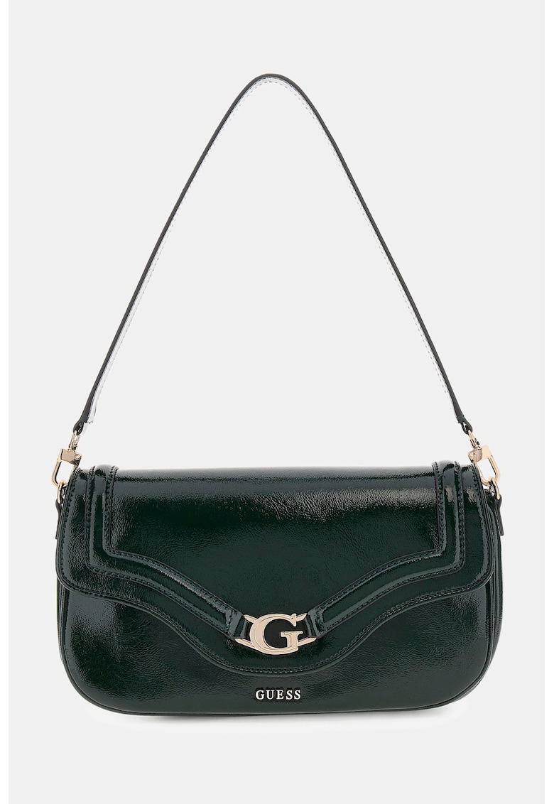 Geanta din piele ecologica lacuita cu bareta de umar