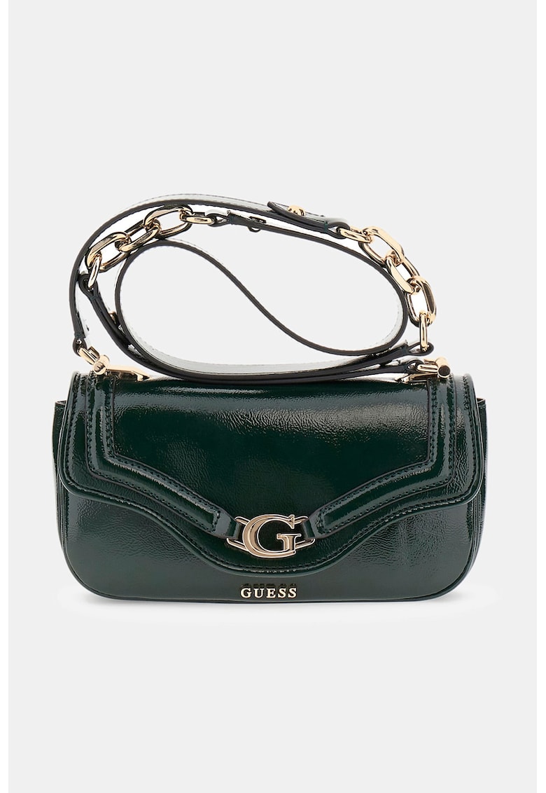 Geanta crossbody cu aspect lacuit