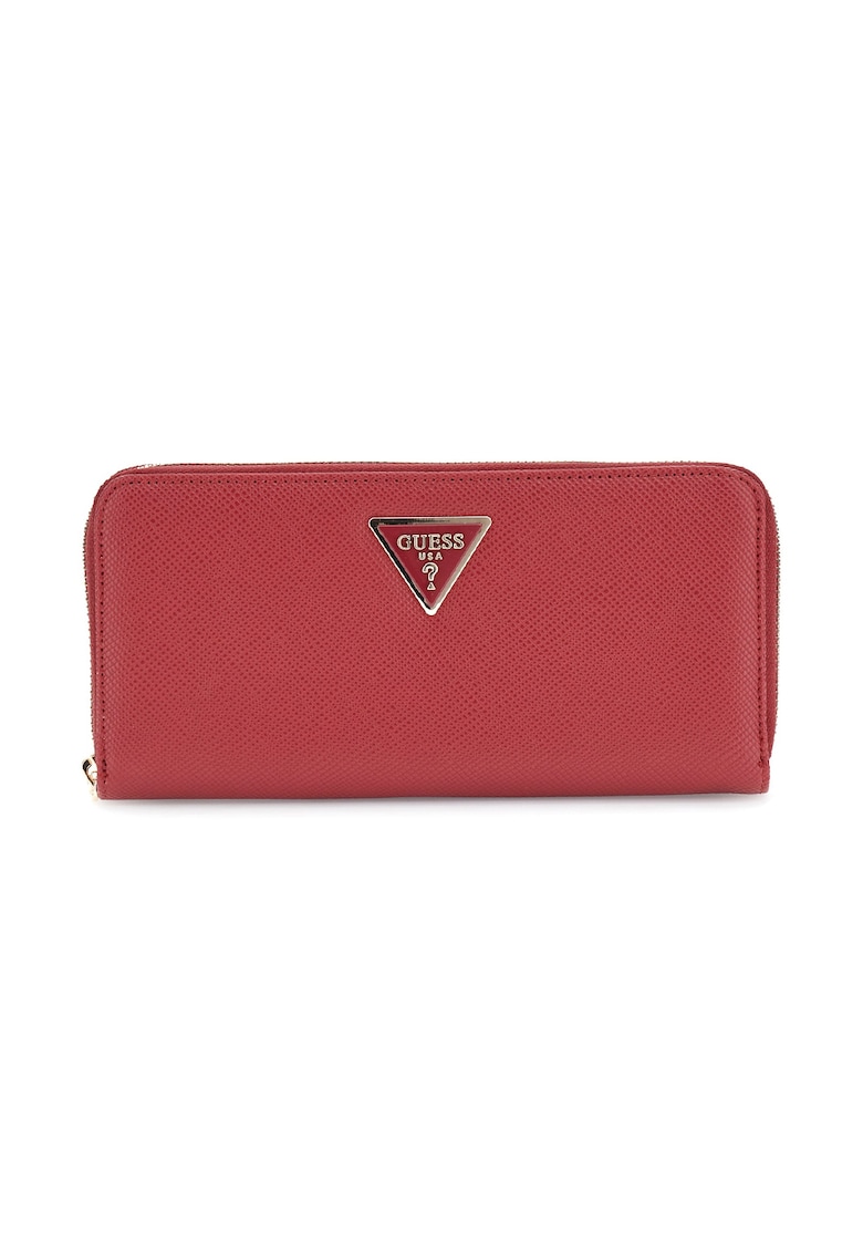 Portofel de piele ecologica cu bareta pentru incheietura si fermoar