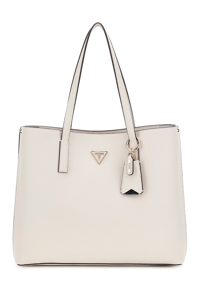 Geanta shopper de piele ecologica cu aplicatie logo