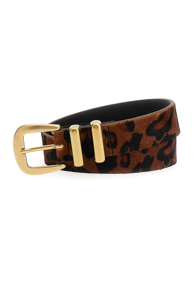 Curea din piele cu par scurt si animal print