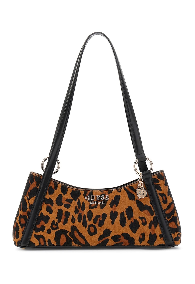 Geanta baguetter de piele cu animal print