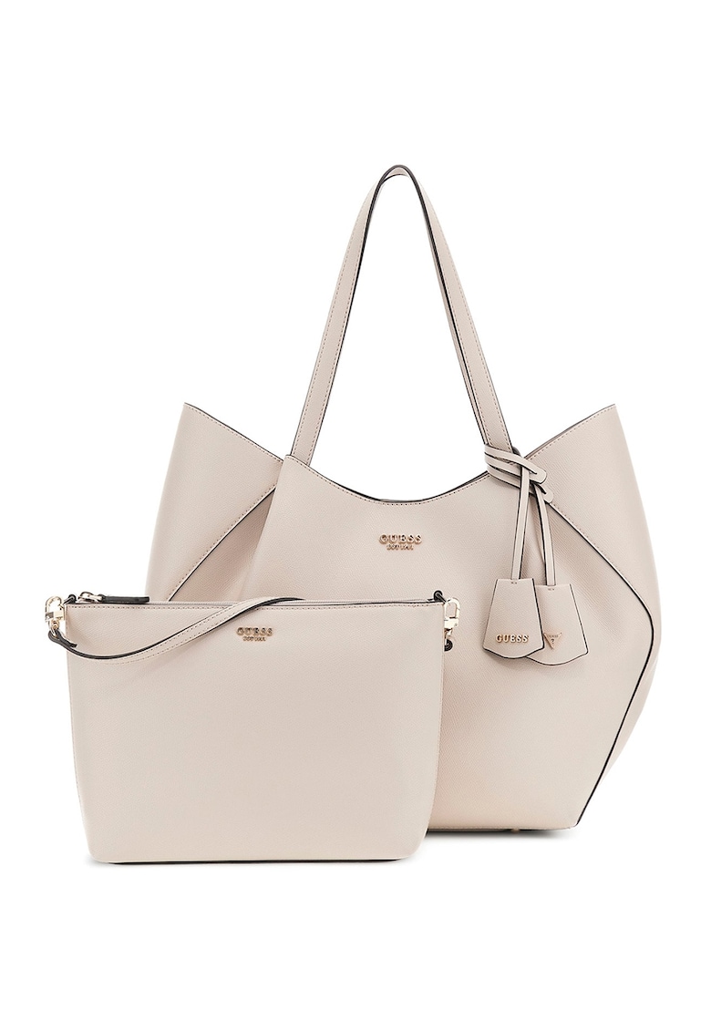 Geanta shopper de piele ecologica cu etui detasabil