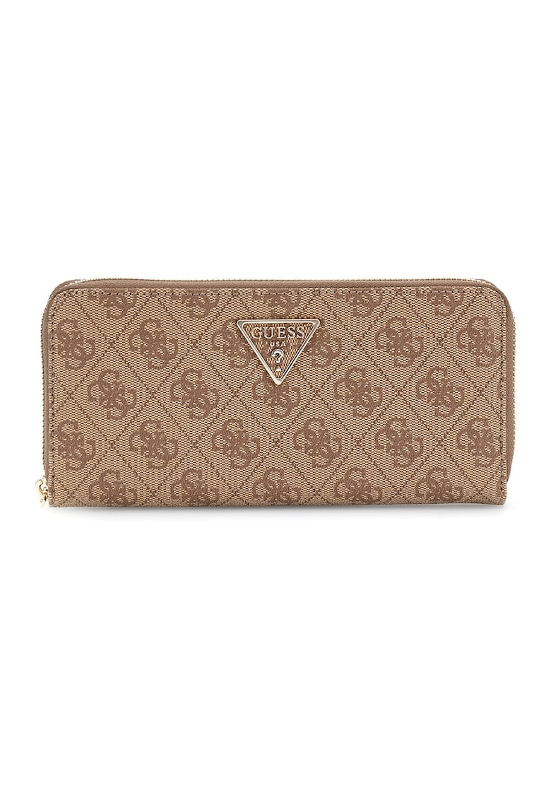 Portofel cu buzunar exterior cu fermoar - Maro camel
