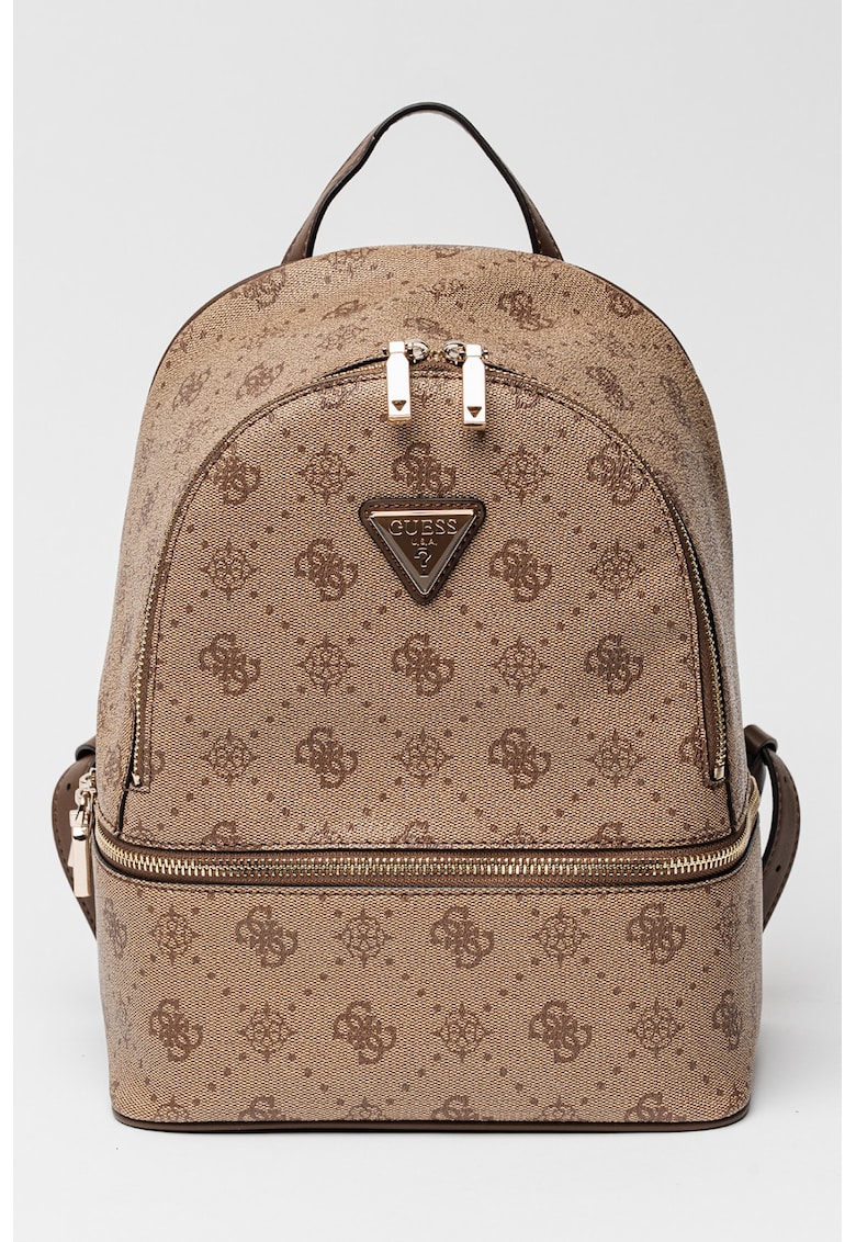 Rucsac din piele ecologica cu model monograma si fermoar