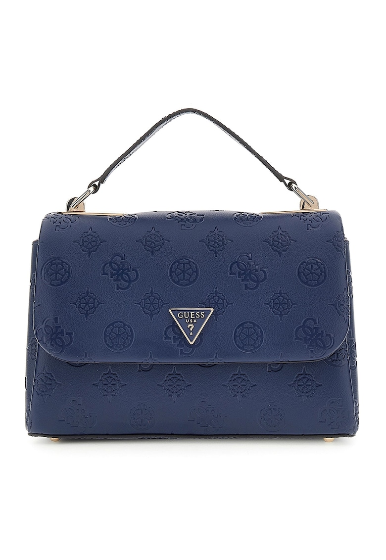 Geanta crossbody cu model logo si clapa - Bleumarin