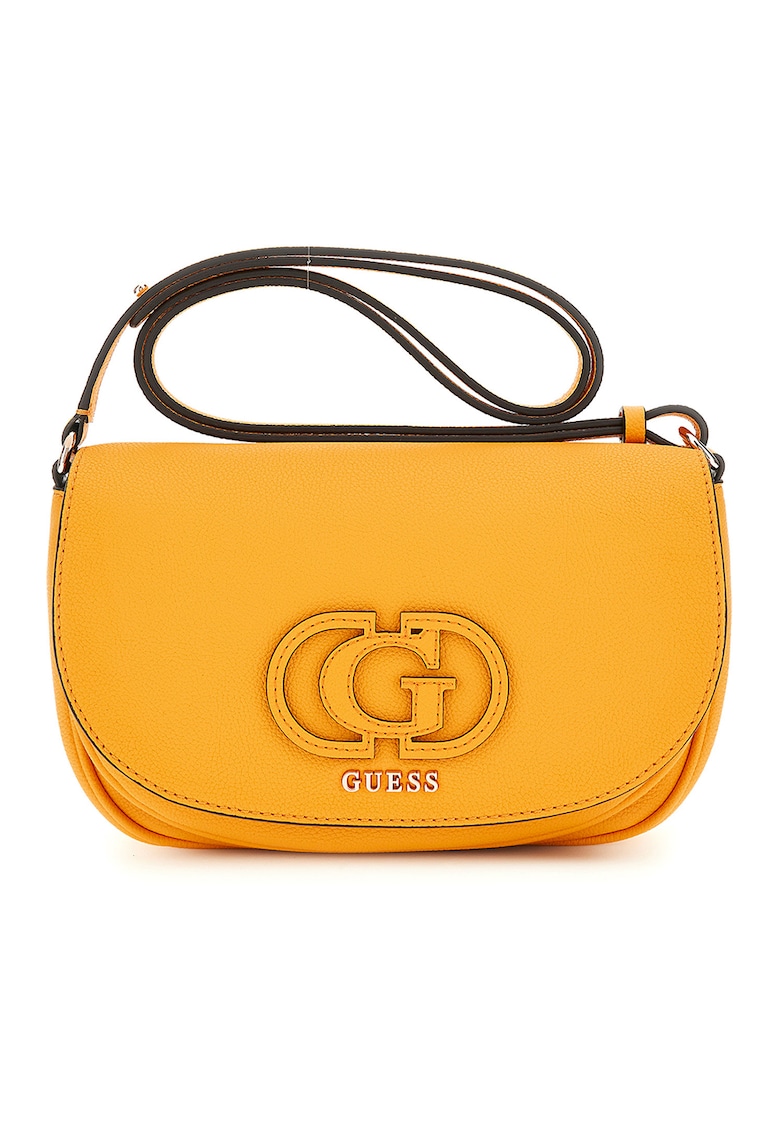Geanta crossbody din piele ecologica cu logo metalic Geanta crossbody din piele ecologica cu logo metalic