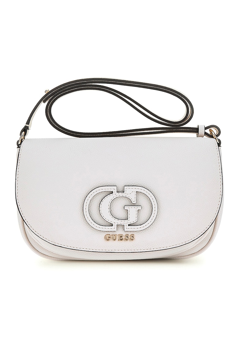 Geanta crossbody din piele ecologica cu logo metalic Geanta crossbody din piele ecologica cu logo metalic