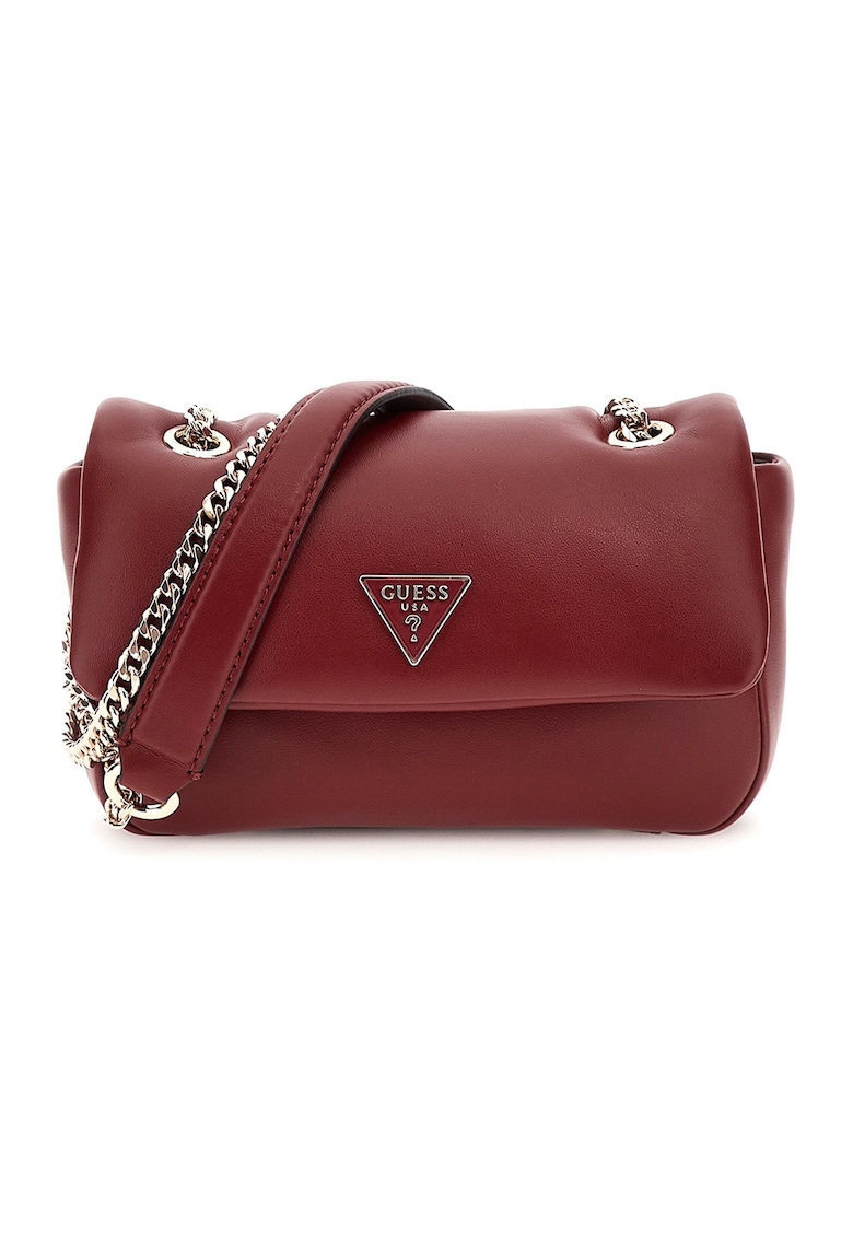 Geanta crossbody cu clapa si bareta din lant